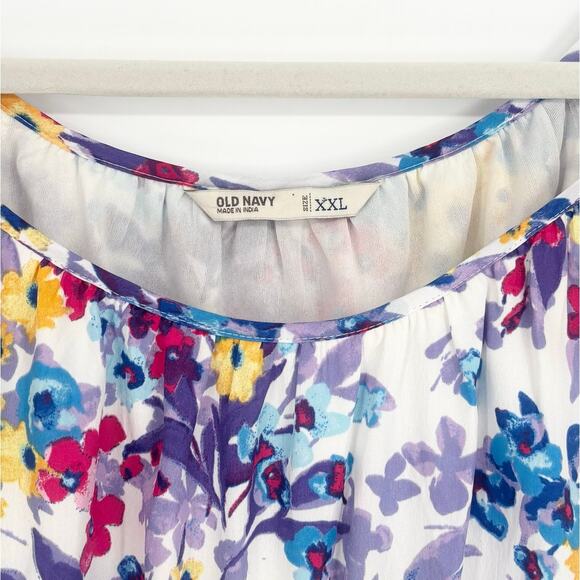 Old Navy White Floral Scoop Neck Knee Length Dress Size XXL - Picture 5 of 5